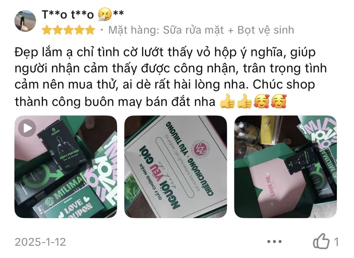 Đánh giá 5 sao: hộp ý nghĩa, người nhận thấy được trân trọng